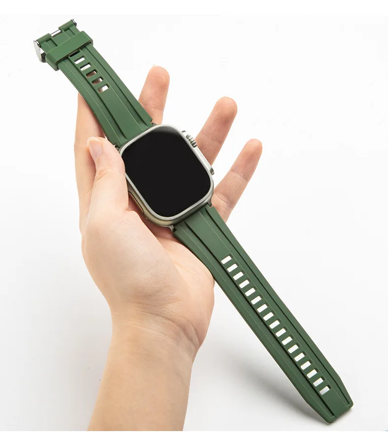 애플 워치용 스포츠 시계 밴드, 울트라 스트랩 시리즈 8, 7, 6, 5, 4, 3 실리콘 팔찌, 아이워치 49mm, 44mm, 40mm, 45mm, 41mm, 42mm 밴드