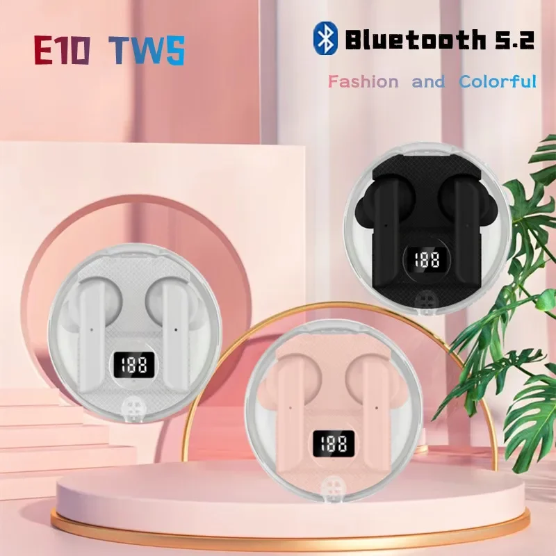 E10 TWS سماعات لاسلكية بلوتوث سماعة التحكم الرياضة سماعة مقاوم للماء ميكروفون سماعة الموسيقى تعمل على جميع الهواتف الذكية