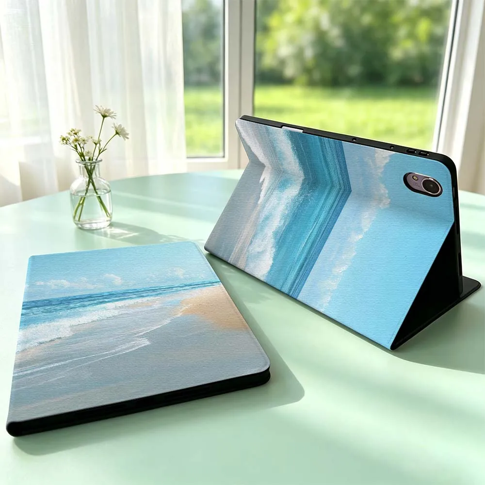 Blue Ocean Pattern For Huawei MediaPad MatePad Honor Pro V6 9 V8 X9 X 10 13.3 12.3 11 11.5 Inch Tablet Case Pen Tray