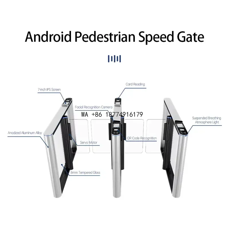 wmwmnu Infrared Anti-pinching Android Portique De Securite Access Control Stadium Electronic Entry Turnstile Barrier GateOEM