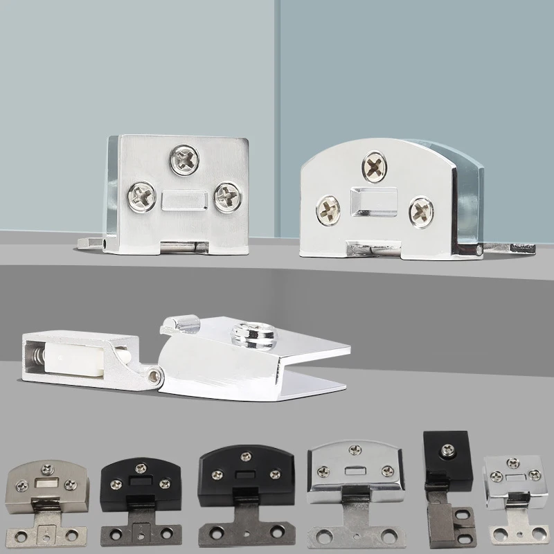 

Stainless Steel Glass Hinge No Drill Cabinet Door Hinge 90 Degree Tempered Glass Door Hinge For Wine Cabinet Display Case