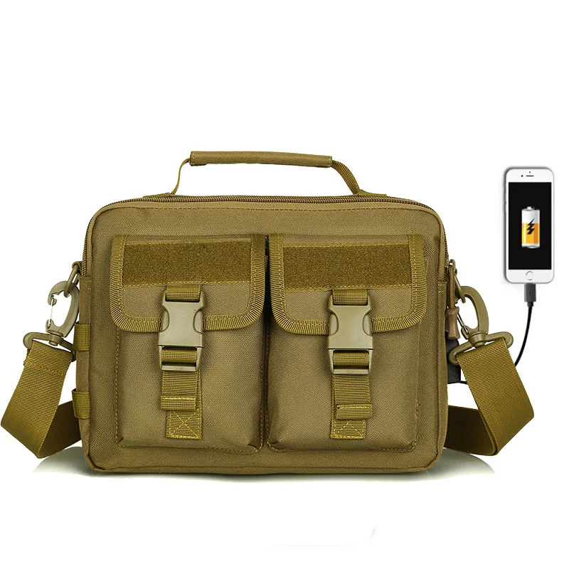 Camping Bag Molle Tactical Messenger Bag Belt USB Outdoor Hunting Bag Assualt Tactique Sling Fishing Hiking Sport Bag Fanny Pack