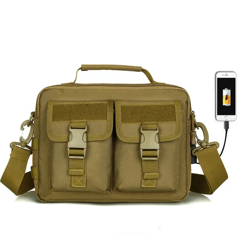 Bolsa de Camping Molle, bolsa de mensajero táctica, cinturón USB, bolsa de caza al aire libre, eslinga táctica de asalto, bolsa deportiva para pesca y senderismo, riñonera