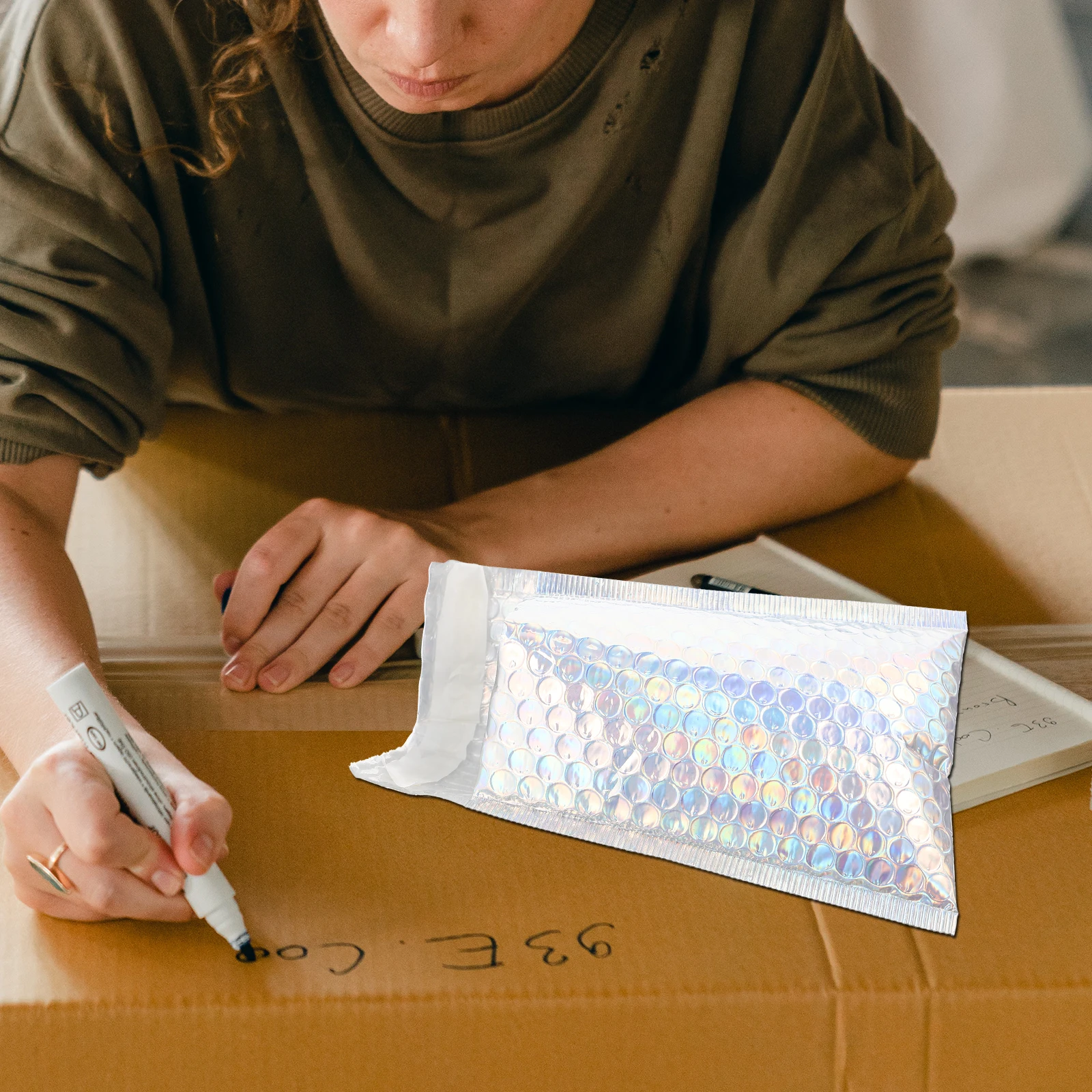 

16 Pcs 15x18cm Anti loss Mailer Waterproof Shipping Sealing Envelopes Liner Mailers Packaging Self for Small