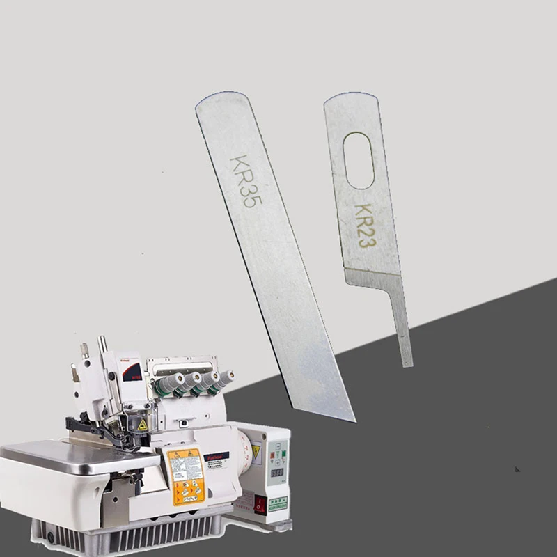 2PCS Overlock Sewing Machine KR23 KR35 Upper Down Knife Blade Tungsten Steel For Siruba Pegasus Sewing Machines Accessories