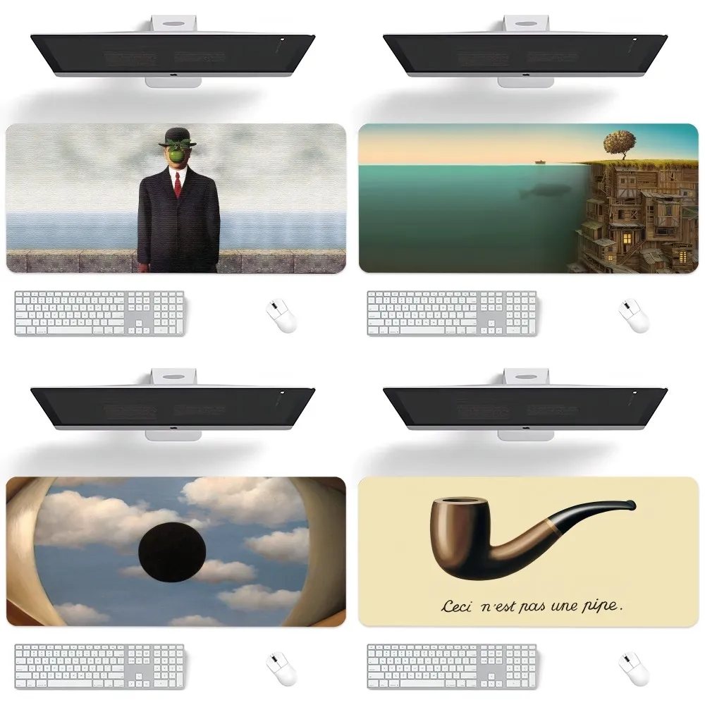 Rene Magritte Art The Betrayal of Images Mouse Pad Computer Laptop Gaming Office Wrist Guard Non Slip Keyboard Pad