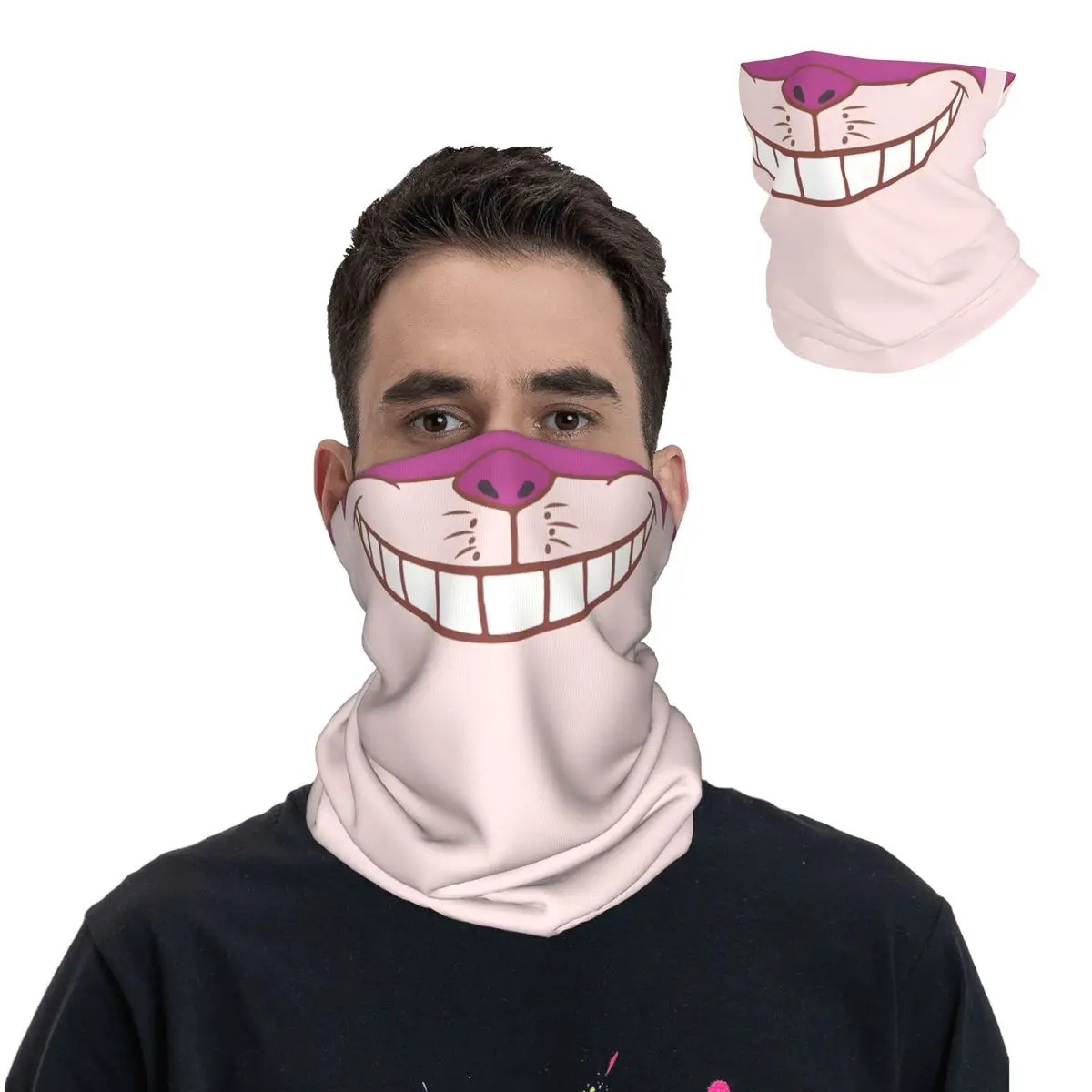 Cheshire Cat - Wonderland Bandana Neck Gaiter Printed Motocross DISNEY Face Mask Running Unisex Adult Breathable