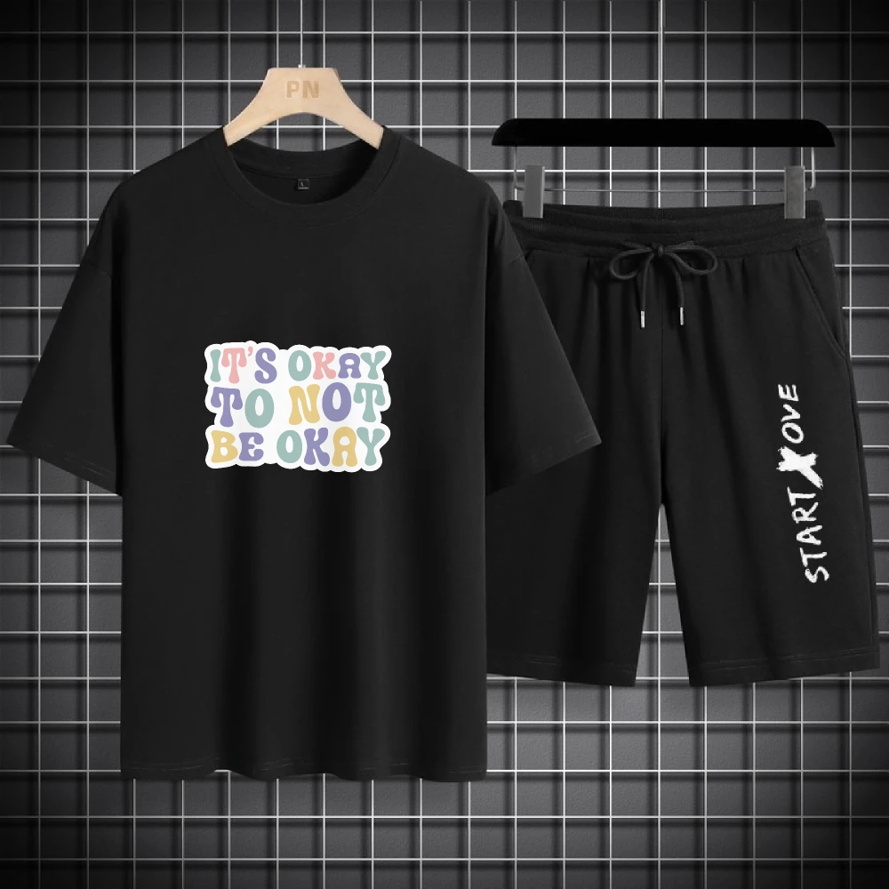 

2025 Luxury Casual Mens Set Fashion Sports T-shirts+shorts suits Polyester Fiber Comfortable Stylish Outfit for Men tracksuits
