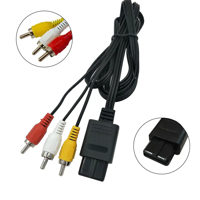 

1.8m AV Audio Cable extend Composite Video Cord 6 Feet LineCompatible with Nintendo 64/N64/GameCube/NGC SNES SFC TV Game Console