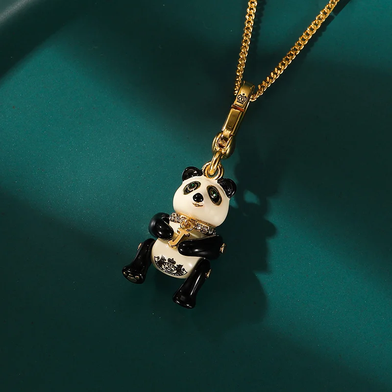 

1Pc Exquisite Cute Animal Pendant,Bag Charm Enamel Movable Panda Pendant Necklace for Women Sweet Elegant Party Jewelry Keychain