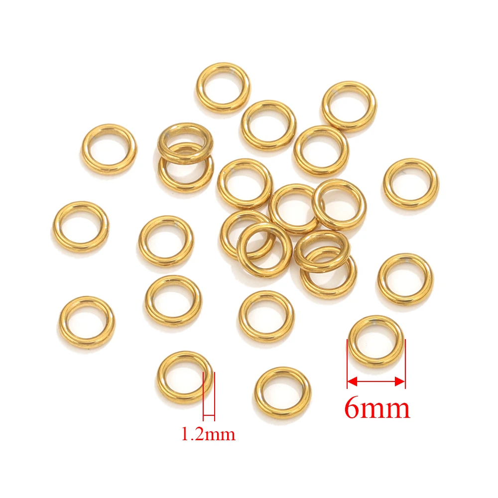 50 Stück Edelstahl O Ring vergoldet geschlossene Biegeringe für Schmuckherstellung DIY Ringe Drahtreifen Verbinder Schmuckzubehör