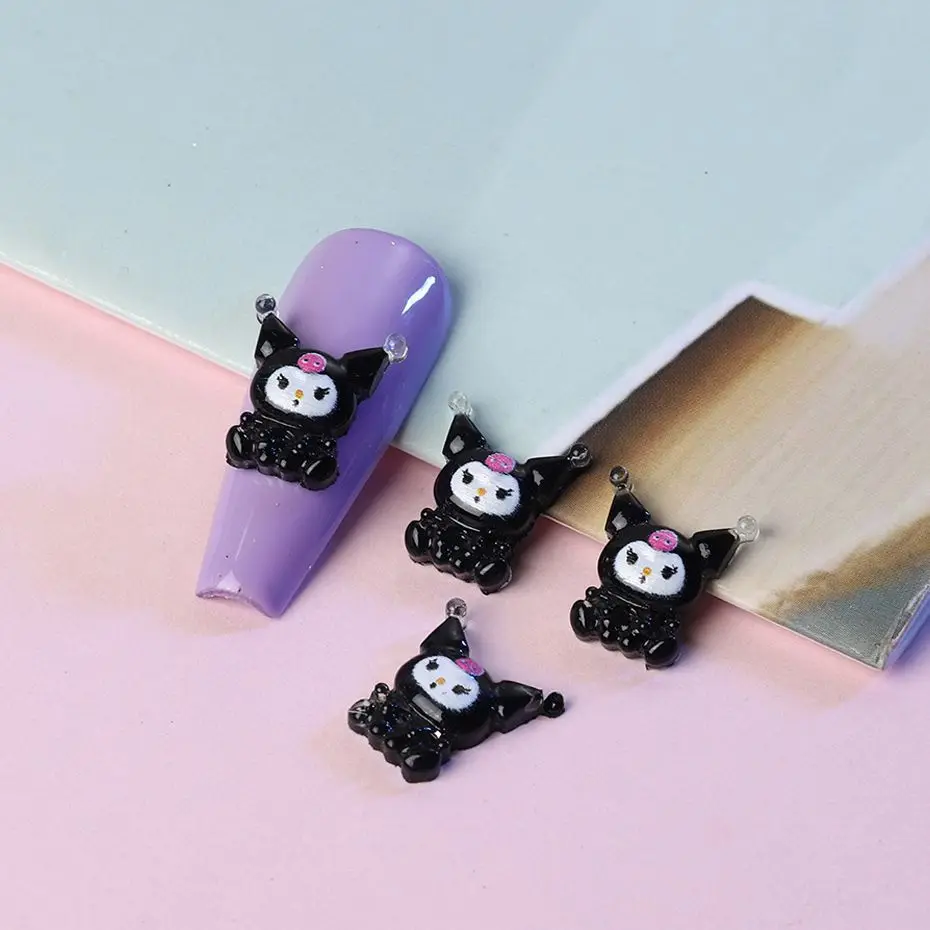 100 Stück Sanrio Nagel Charms,Kawaii Kuromi Hallo Kitty Nail Art Design Strass steine liefern für DIY Maniküre Nagel dekoration