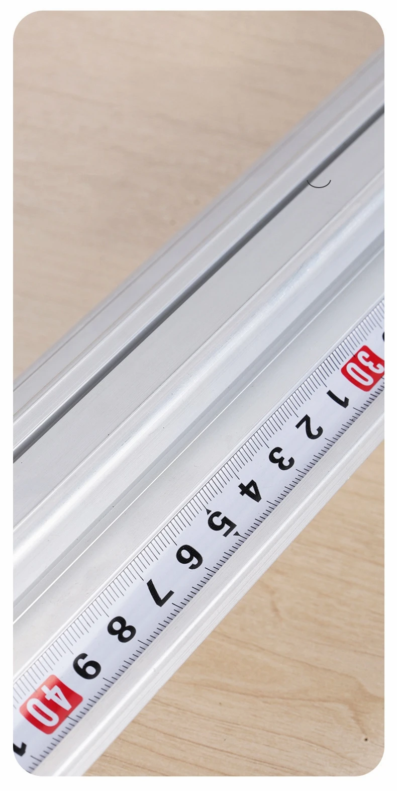 Manueller verschiebbarer Papierschneider mit Dual-Scale-Lineal Kt PVC-Schneidelineal Aluminium Anti-Rutsch-Schnitt-Positionierungslineal DIY-Werkzeug – Detail 5