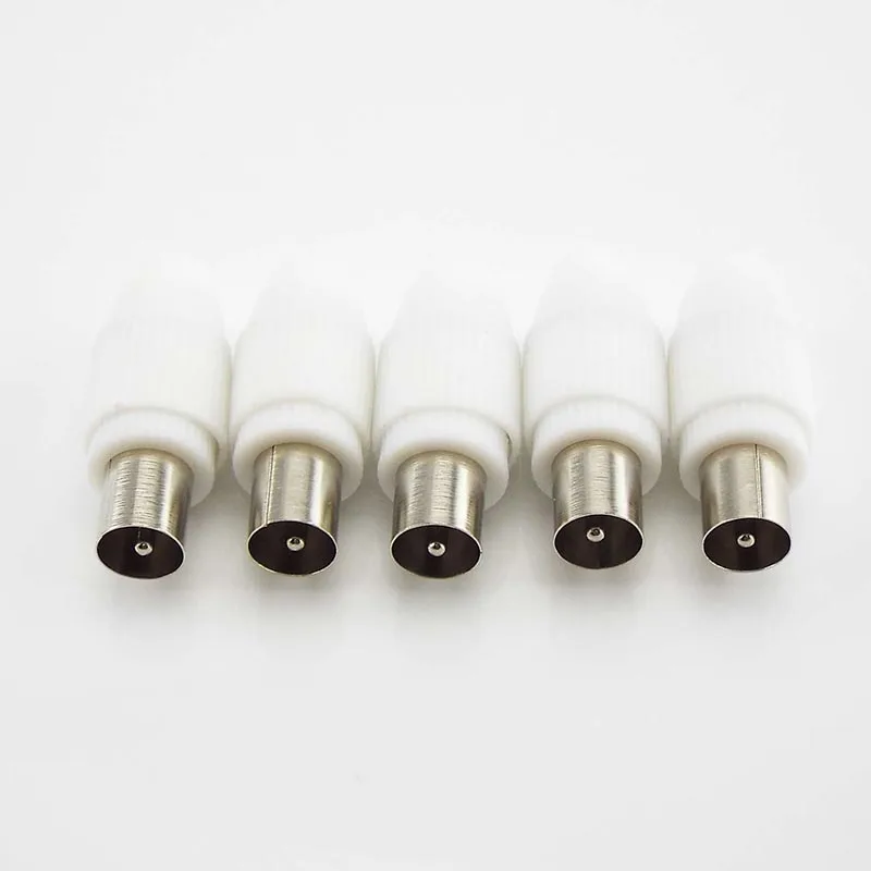 5/10pcs 75-5 Free Welding RF Television Male Female Connector Plug 9.5 TV RF Terminal Antenna Adapter White Colour