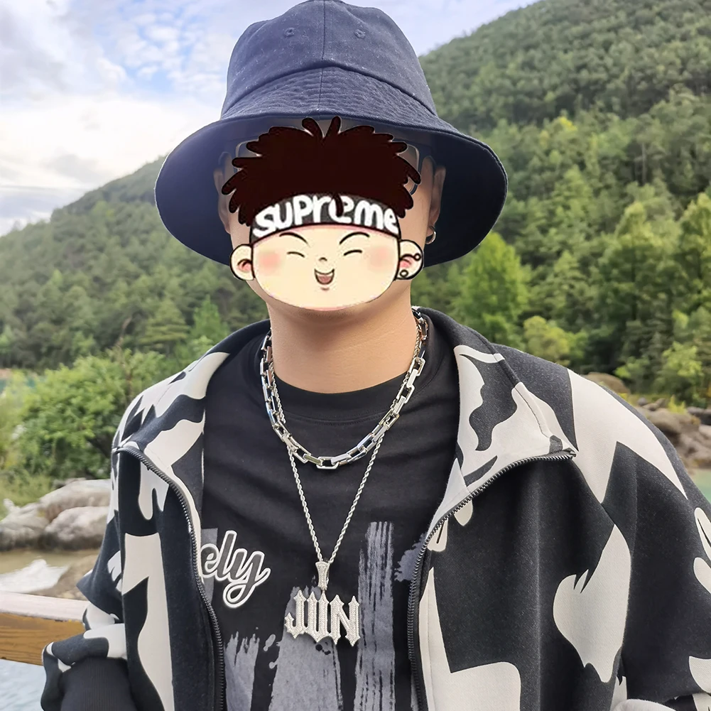 Tbtk personalizado espinho letras micro pavimentado cz cor personalizada nome inicial carta pingente tênis colar hiphop rapper jóias