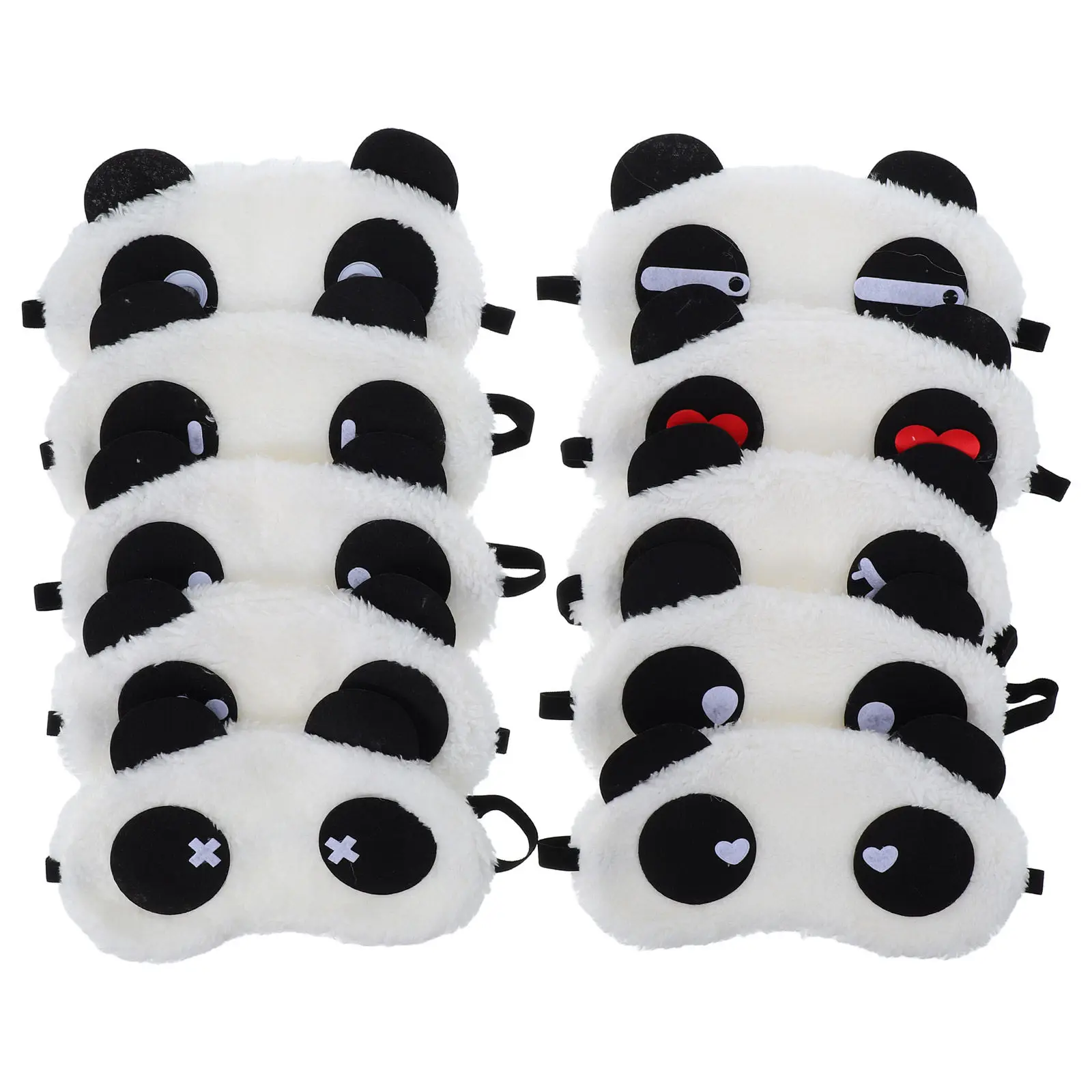 10Pcs Cartoon Panda Eye Masks Soft Elastic Sleep Mask for Kids Travel Party Sleep Eye Patch Blindfold Panda Blindfold