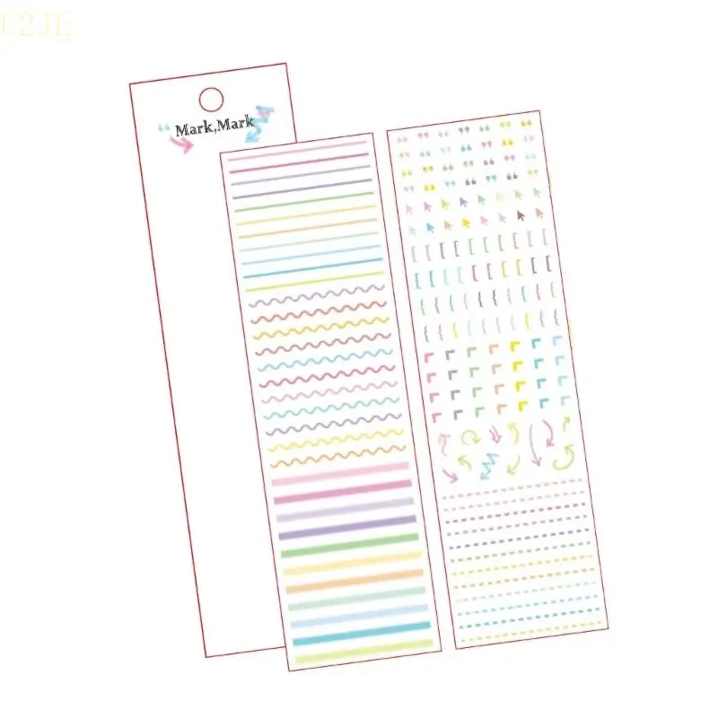 U2JE Colorful Die Cut PET Tape Pre-cut Matte Finish PET Sticker For Notebook Journal