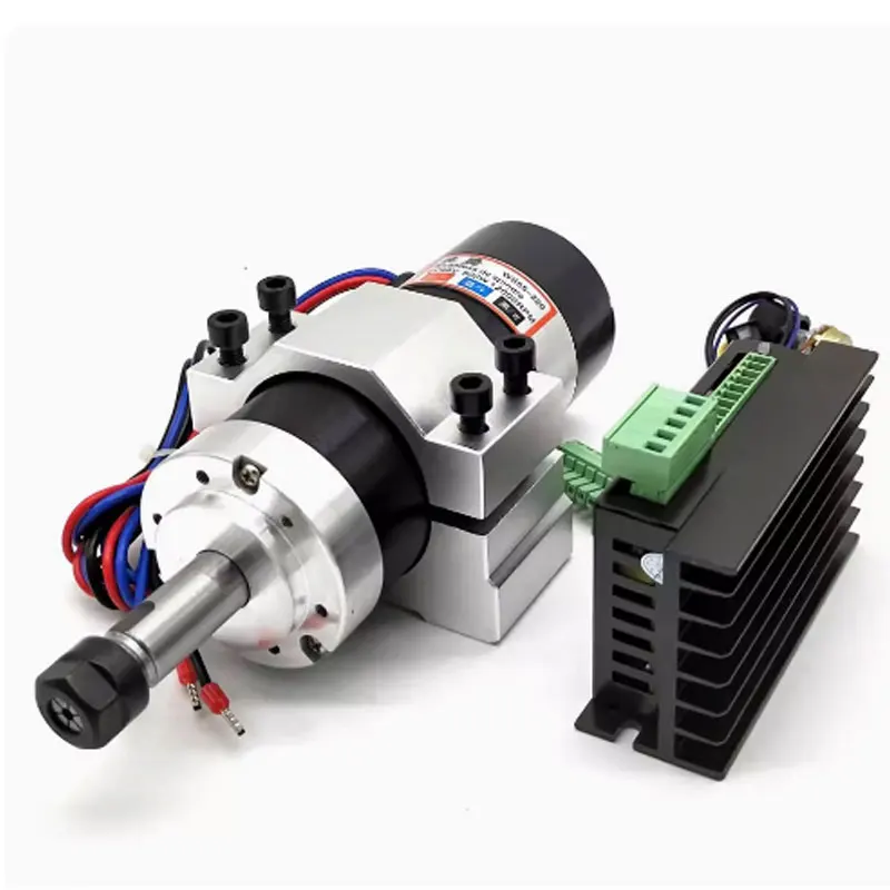 CNC Spindle 500w Brushless DC Spindle Motor Power Supply Driver 55MM Clamp Bracket ER16/ER11 Collet Chuck