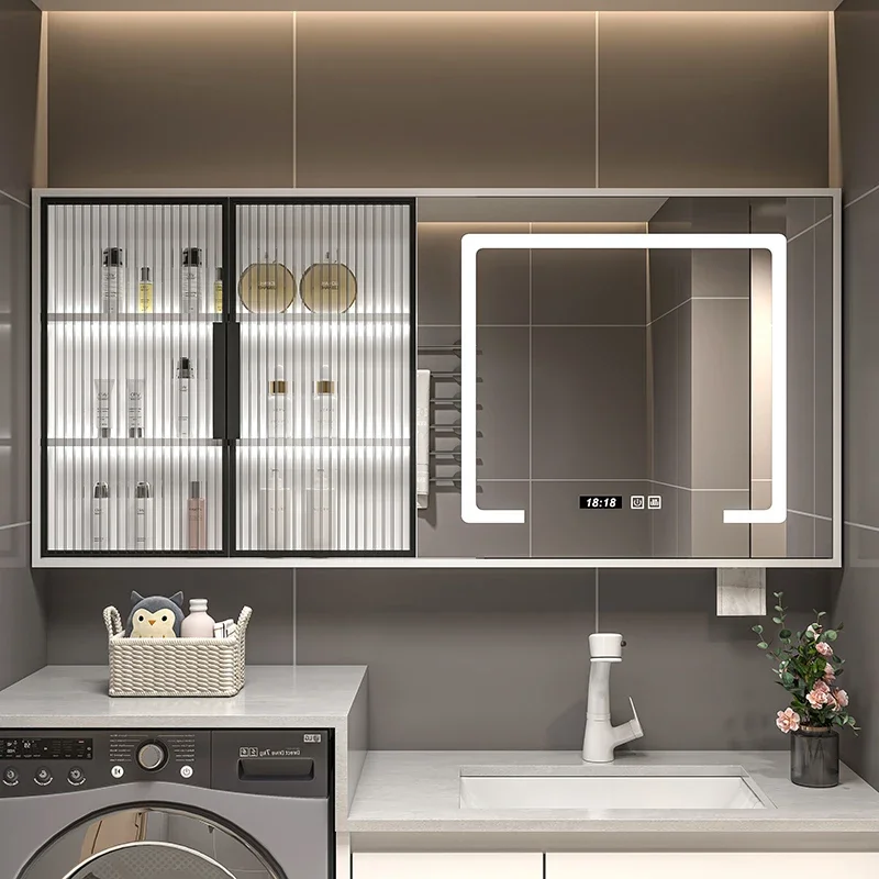 Nordic Multifunctional Bathroom Cabinets Wall-mounted Touch Bathroom Cabinets Defogging Home Furniture Compartiment HBMC