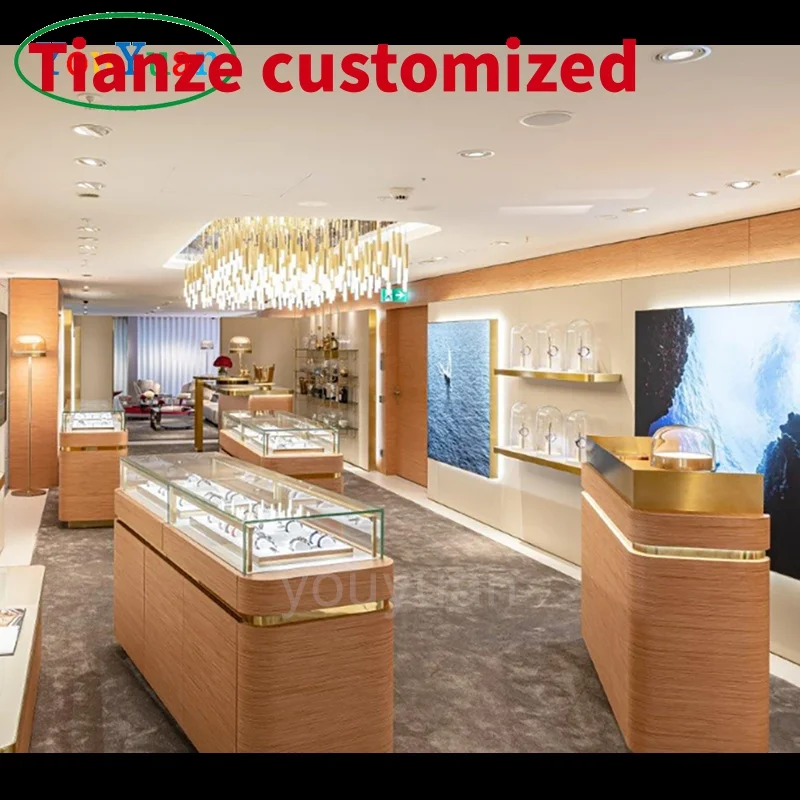 (customized)Jewelry showcase jewelry store furniture glass jewelry showcase display cabinet with led lights