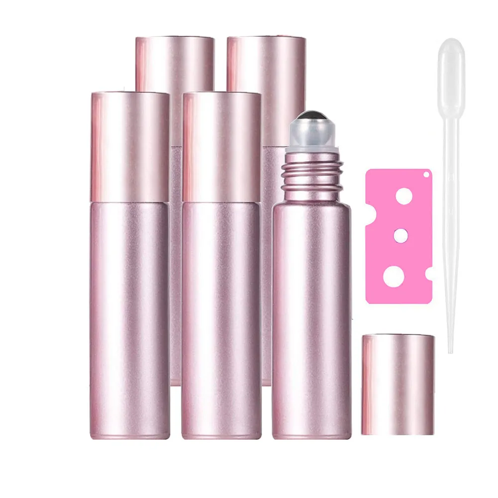 

5Pcs/lot 10ml Essential Oil Roller Bottle Glass Roll On Bottle Empty Refill Sample Perfume Bottle For Fragrance Aromatherapy