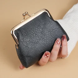 2024 New Retro Purse Ladies Short Purse Buckle Candy Colored Coin Purse Purse Change Purse