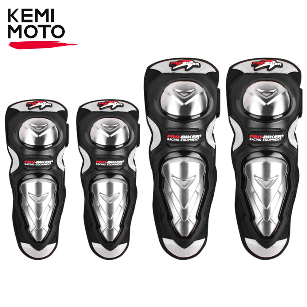 

Stainless Steel Motorcycle knee Pads Elbowpads Motocross Off-Road Racing Knee Elbow Protector Gear Anti-fall Thickened Warm 4pc