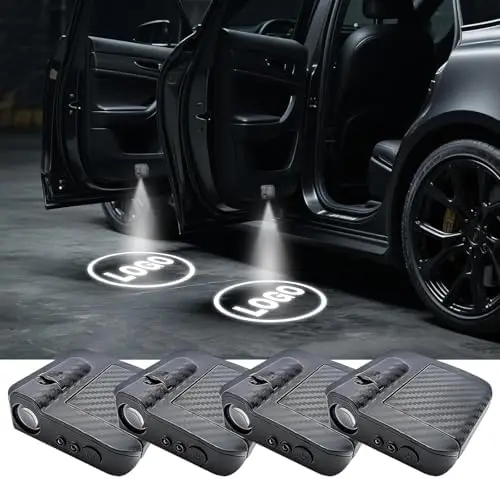 

4 шт. светодиодных проекторов для дверей автомобиля – универсальные, 3D-проектор, индивидуальная подсветка с логотипом бренда