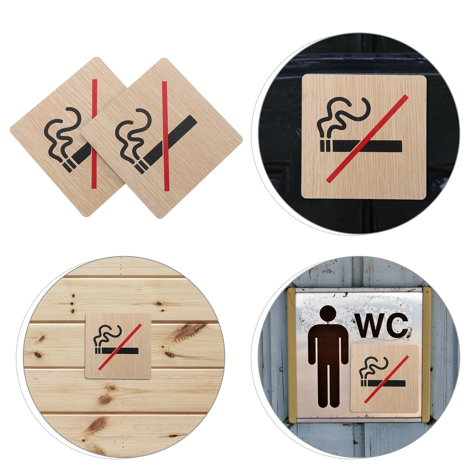 

2Pcs Wooden No Smoking Signs Rustic Vintage Decorative for Business Office Restaurant Bar Hotel Indoor Outdoor Prohibition Sign
