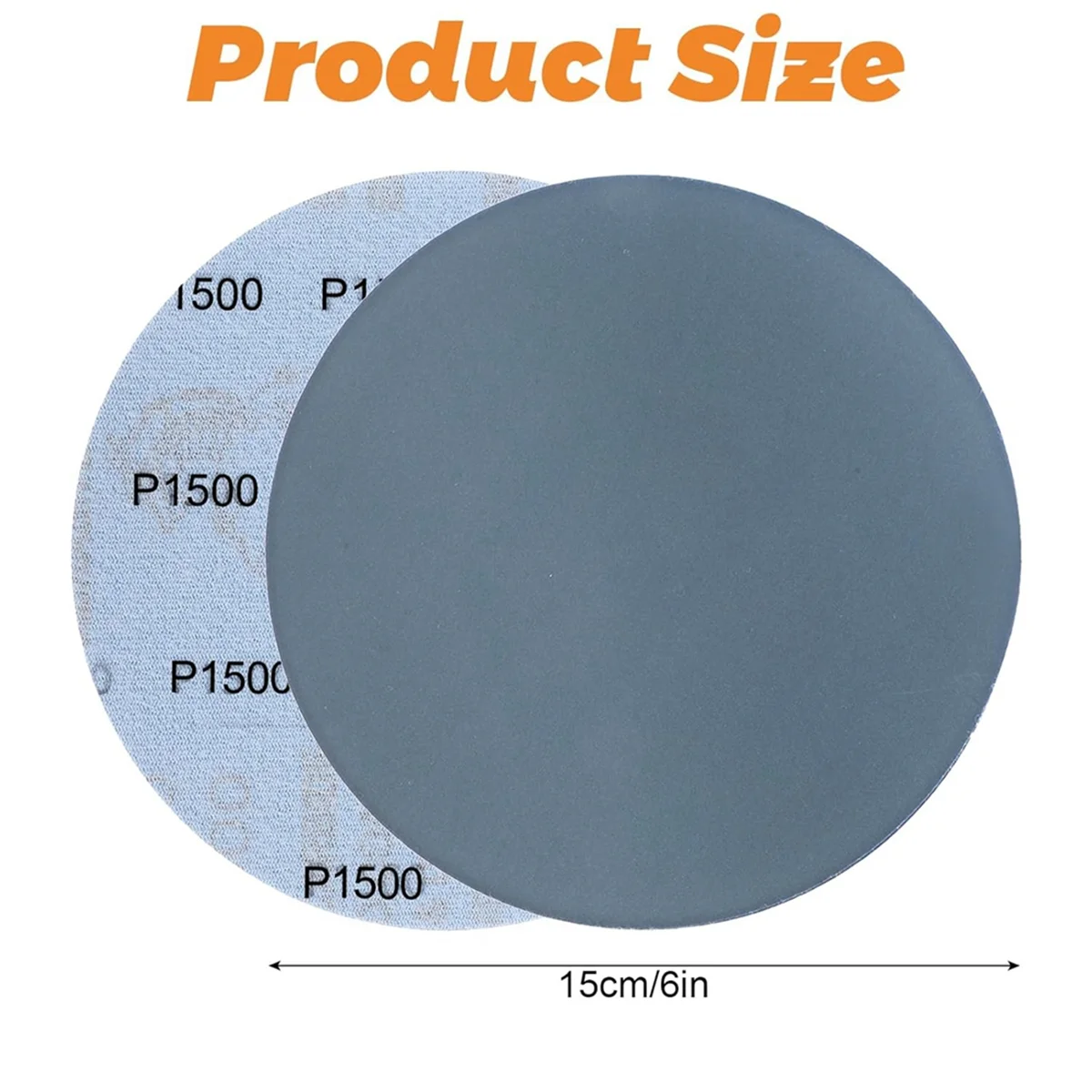 BAAQ 50 Pcs 6in Wet Dry Sandpapers Hook and Loop, 1000/1500/2000/3000/5000 Grit Sanding Discs Carbide Silicon Sanding Paper