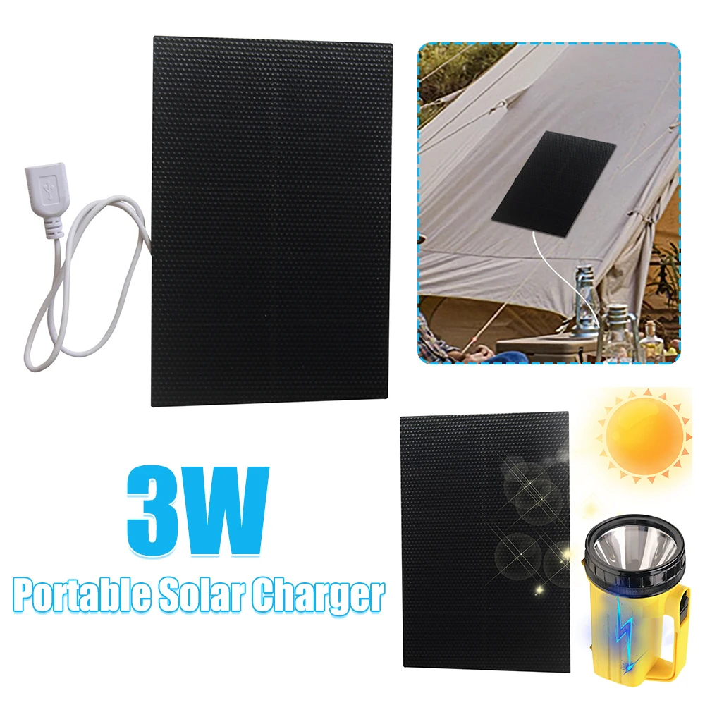

3W 5V Solar Charger USB Can Charge 3.6V-5V Electronic Products for Camera Water Pump Small Fan Bicycle Portable Power Bank