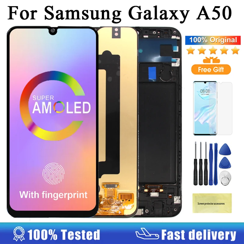 AMOLED Display For Samsung Galaxy A50 A30 LCD Display Touch Screen Digitizer Assembly For Samsung A50 A505F A505F/DS Display