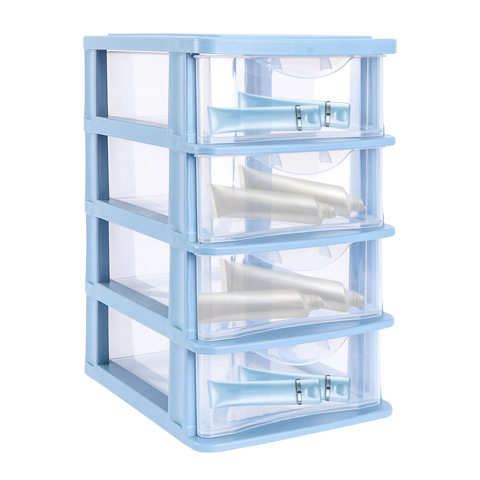 

1pc Drawer-Style Storage Box 3-Tier Transparent Desktop Organizer For Makeup Cosmetics Skin Care Sundries Multilayer Container