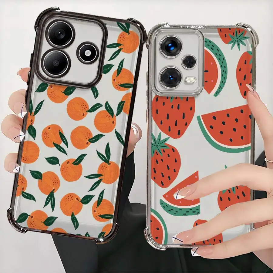 

Cartoon Orange Phone Case for Xiaomi Redmi Note 9S 13 10 Lite 10s 14 10 Pro 11s 11 12 Pro 9Pro Soft Cover