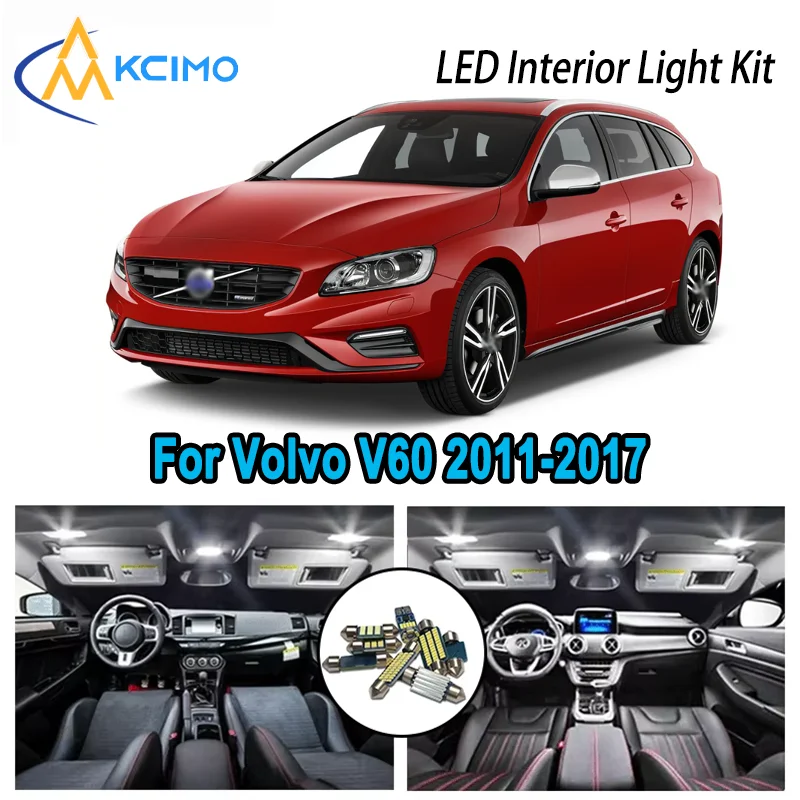 

For Volvo V60 2011-2017 2012 2013 2014 2015 Premium Bright LED Interior Dome Map Trunk Light Kit Car Led Lamps Canbus No Error