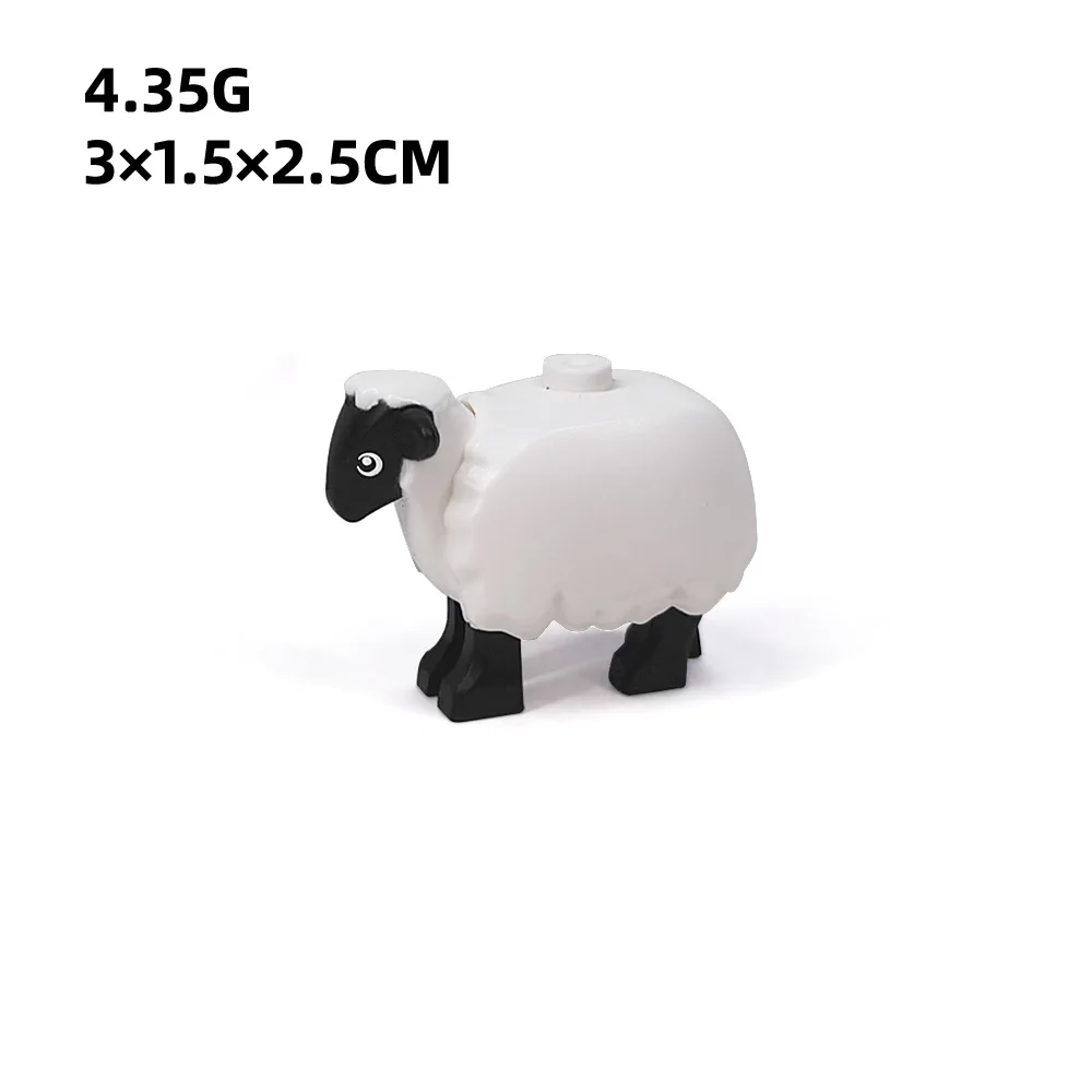 MOC 1PCS 74188 Sheep With Black Head Eye Patten Building Blocks Kit 74188pb01 Printed Bricks Particle Toy Children Birthday Gift