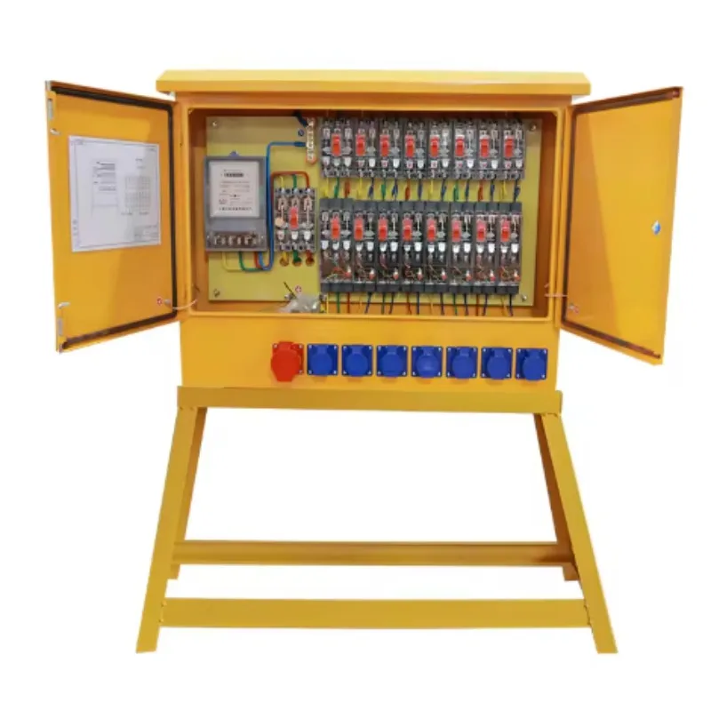 Floor Standing High-Leg Mobile Control Box 4-Circuit Stainless Steel Metal Enclosure Industrial Power Distribution Junction Box