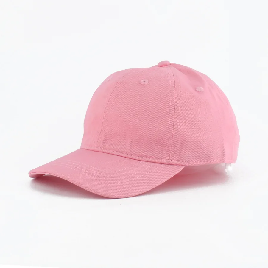 Benutzerdefinierte Logo Baumwolle Baseball Cap Unisex Soft Top Solide Plain Snapback Hut für Kinder Jungen Mädchen Outdoor Hip Hop Dance Sonnenblende