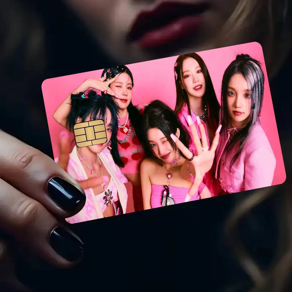 Kpop Group I-Idle Game Anime Sticker Film Skin Cover Case For Small Large No Chip Debit Credit Card Front Side