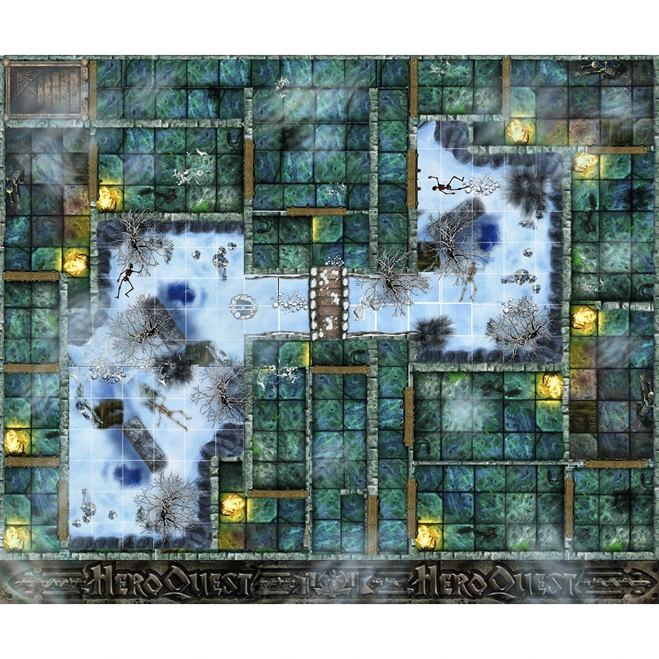 Custom Big Battle Game Mat 815x650mm Tabletop HeroQuest 25th Anniversary Edition Role Playing Map Board Games for Family Night