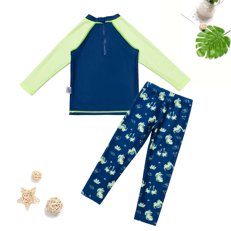 Cartoon Saber-toothed dragon Swimsuit for Kids boys Quick-drying Coach Recommended for Trainning BeachWear Set