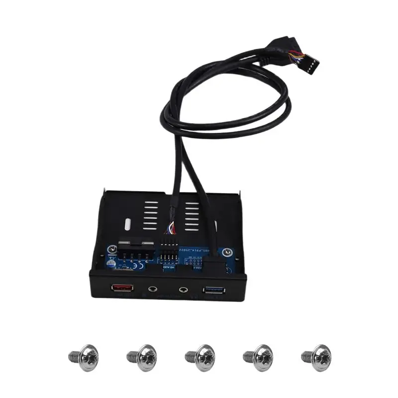 Dual USB 3.0 Hub 19Pin Front Panel For PC With 3.5Mm Headset Jack & BC1.2 Rapid Charge - Suitable For 3.5Inch Floppy Disk Bay-AB
