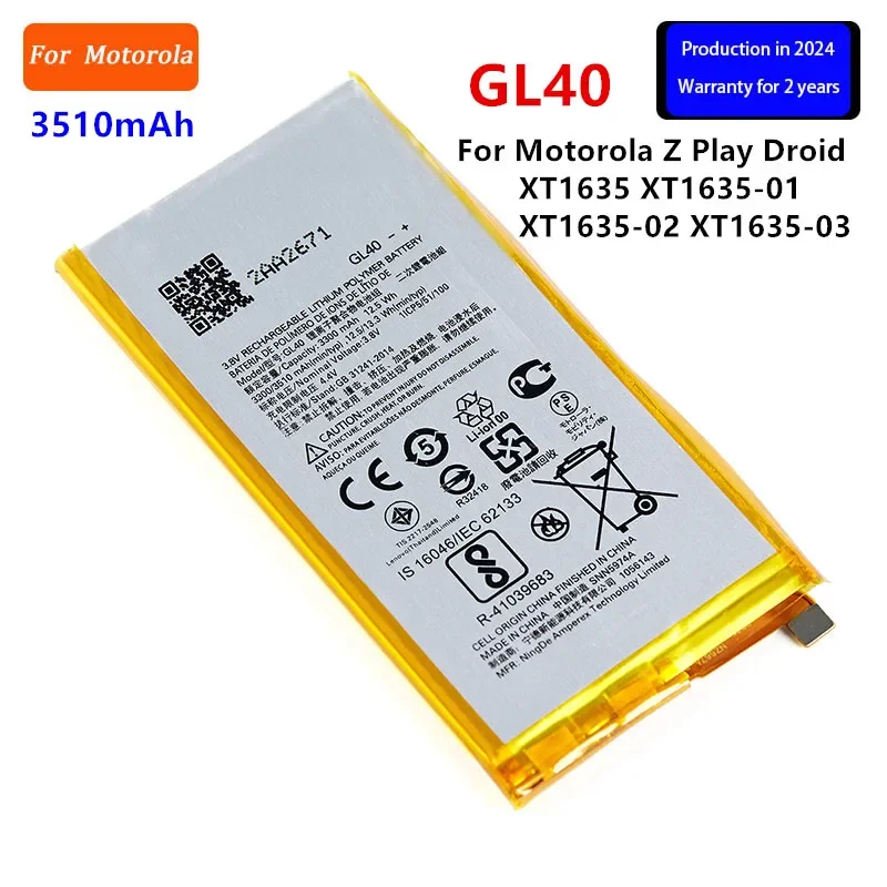 

100% Original GL40 3510mAh Battery For Motorola Moto Z Play Droid XT1635 XT1635-01 XT1635-02 XT1635-03 Mobile phone