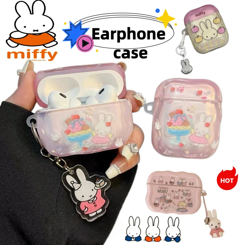

Защитный чехол для наушников Miffy, милый и стильный, подходит для AirPods 4, AirPods Pro 2, 3-го поколения, подарок для друзей