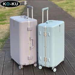 KO-KU Aluminium Frame Luggage 26 inch Suitcase PC 18/20 Boarding Travel TSA Password Box 24 Quiet Universal Wheel Trolley Case