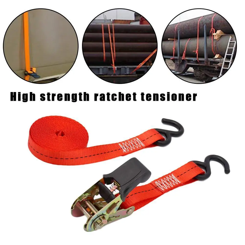 Ratchet Tie Down Cargo Straps Lashing Package Webbing Hold Secure Ratchet Belt Moving Hauling Trucks Motorcycle Ratchet Straps