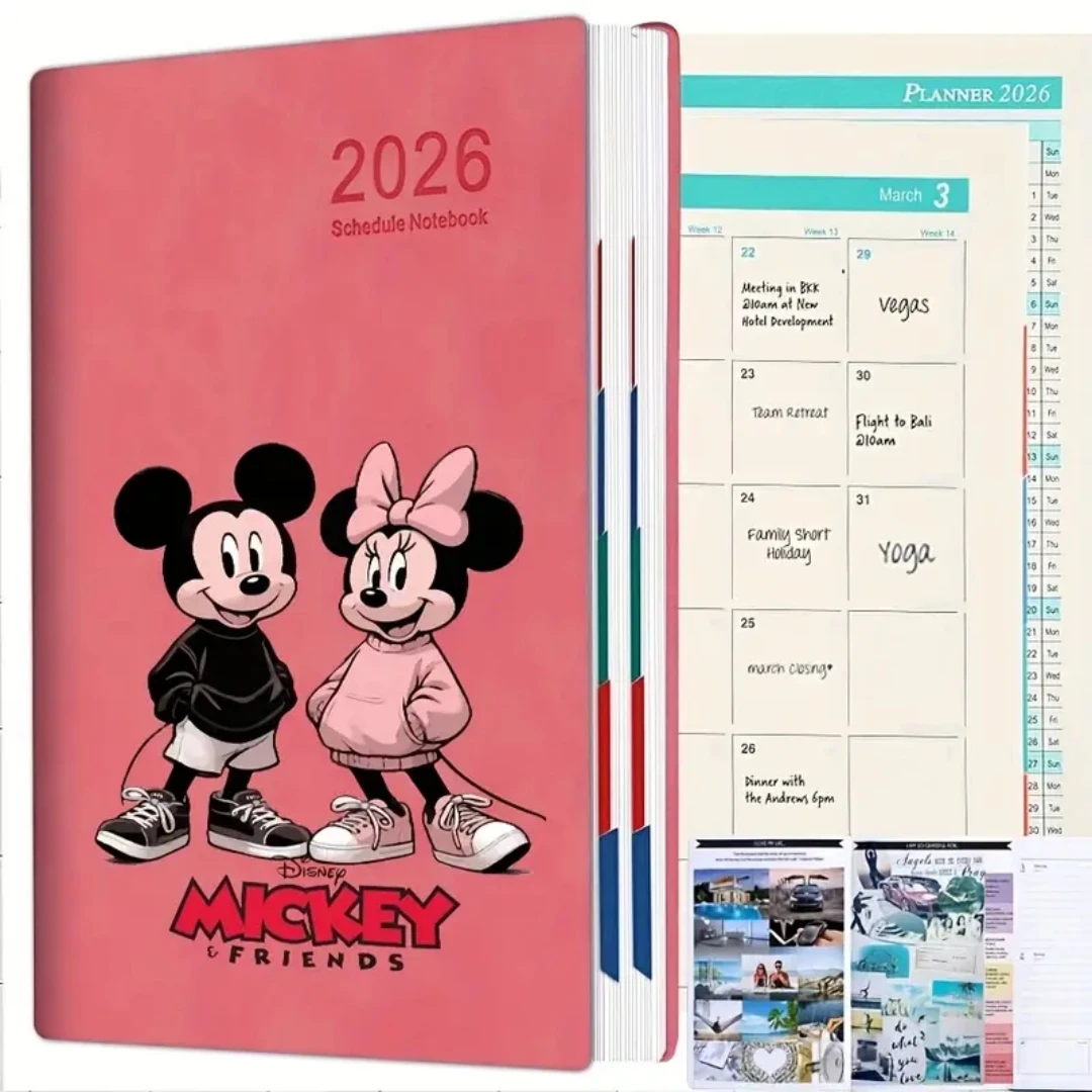 ديزني ستيتش 2026 تقويم ومخطط جديد للخطة اليومية دفتر التقويم ومسجل الانضباط الذاتي وإدارة الوقت 365 يومًا #1