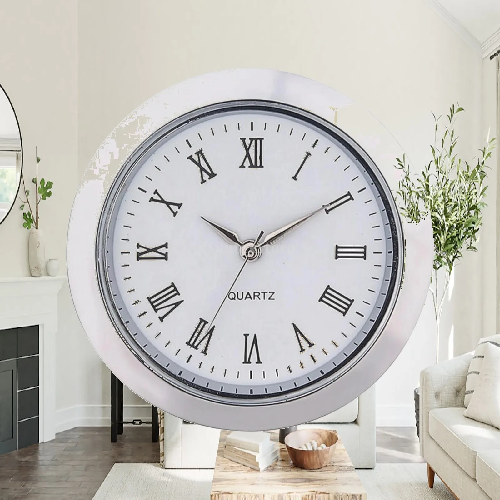 Small Insert Mount Quartz Clock Movement Metal Case with Rubber Gasket for Glass Crystal Clock Replacement