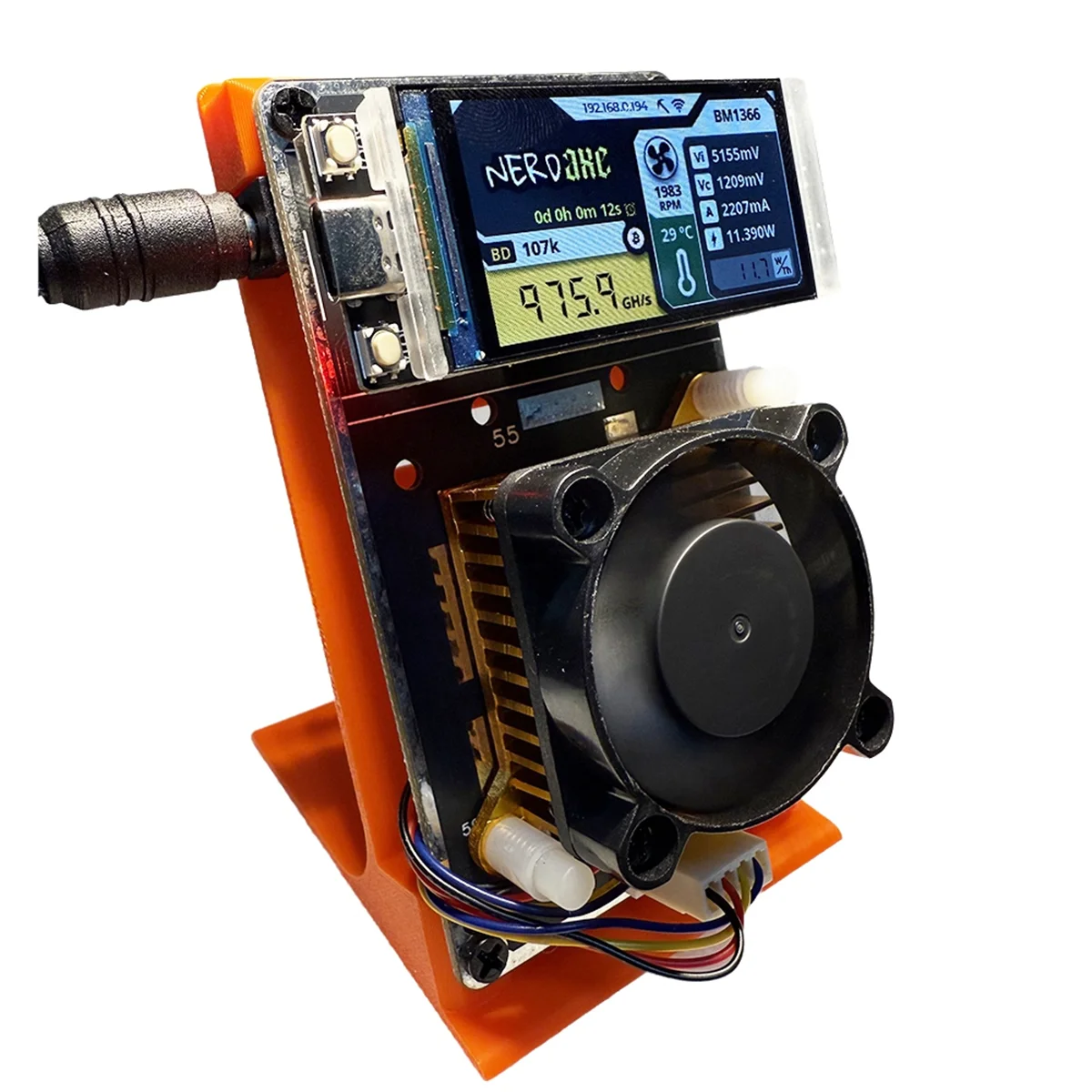 

ABJG-Upgraded NerdAxe NerdMiner Miner 500Gh/S Solo Lottery BTC Miner BM1366 ASIC Chip Bitaxe Lottery