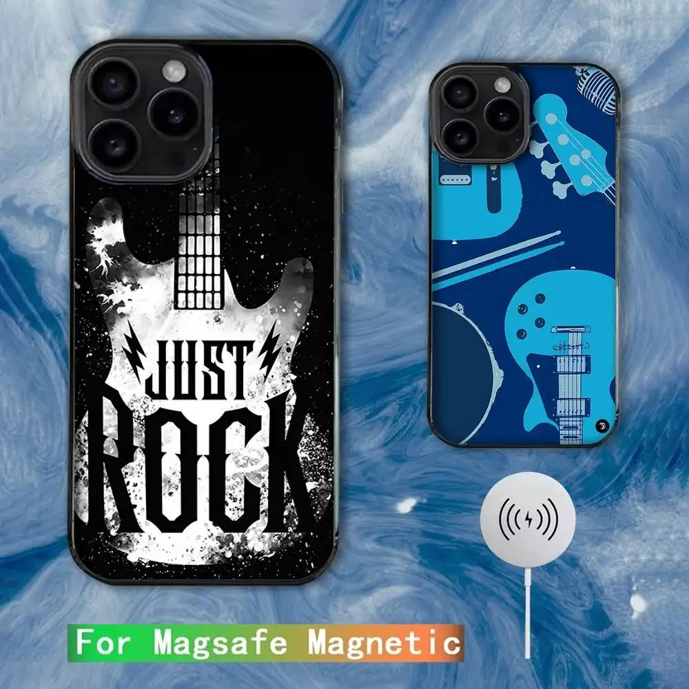 

Rock Music Instrument Guitar Phone Case For iPhone 16e,16,15,14,13,12,11,Plus,Pro,Max,Mini Magsafe Magnetic Wireless Charging